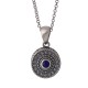 925 Sterling Silver Om Mani Padme Hum Lazurite Necklace