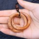 Jujube Wood Taoist Yin Yang Ring Luck Necklace Jujube Wood Taoist Yin Yang Ring Luck Necklace