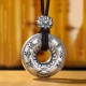 Sterling Silver Heart Sutra Lotus Peace Buckle Necklace Pendant Sterling Silver Heart Sutra Lotus Peace Buckle Necklace Pendant