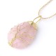 Natural Quartz Crystal Tree of Life Healing Necklace Pendant Natural Quartz Crystal Tree of Life Healing Necklace Pendant