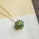 Hetian Jade Cyan Jade Floral Charm Necklace Pendant