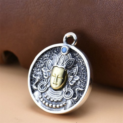 925 Sterling Silver Green Tara Dorje Vajra Necklace 925 Sterling Silver Green Tara Dorje Vajra Necklace