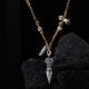 Tibetan Silver Dorje Vajra Lotus Strength Necklace Tibetan Silver Dorje Vajra Lotus Strength Necklace