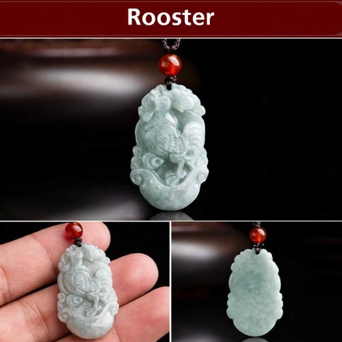 Natural Jade 12 Chinese Zodiac Success Necklace Pendant