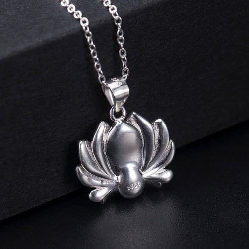 925 Sterling Silver Lotus Flower Pearl Wealth Necklace 925 Sterling Silver Lotus Flower Pearl Wealth Necklace