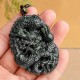 Hetian Cyan Jade Dragon Harmony Necklace Pendant Hetian Cyan Jade Dragon Harmony Necklace Pendant