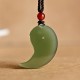 Yin Yang White Jade Cyan Jade Protection Necklace