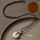 Round Jade Peace Buckle Luck Necklace Round Jade Peace Buckle Luck Necklace