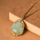 Sterling Silver Laughing Buddha Jade Luck Necklace
