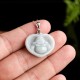925 Silver Laughing Buddha White Jade Luck Necklace