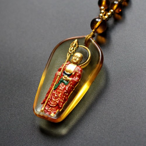Ksitigarbha Buddha Liuli Compassion Amulet Pendant Ksitigarbha Buddha Liuli Compassion Amulet Pendant