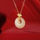 Sterling Silver Hetian Jade Carnation Flower Prosperity Necklace Sterling Silver Hetian Jade Carnation Flower Prosperity Necklace