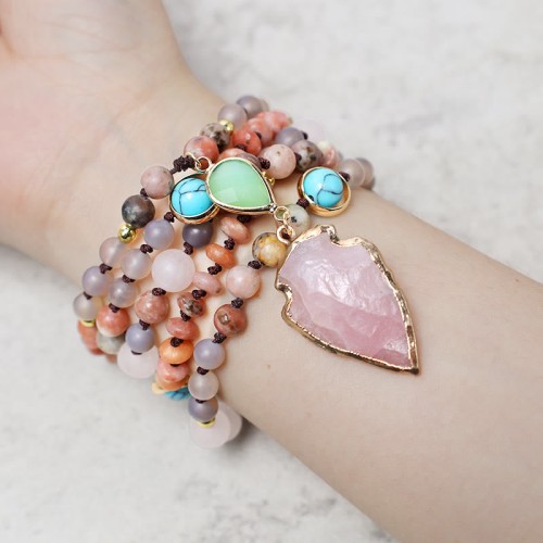 Rose Quartz Crystal Arrowhead Healing Necklace Rose Quartz Crystal Arrowhead Healing Necklace