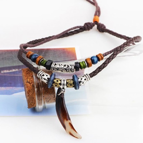 Ethnic Wolf Tooth Beads Wealth Necklace