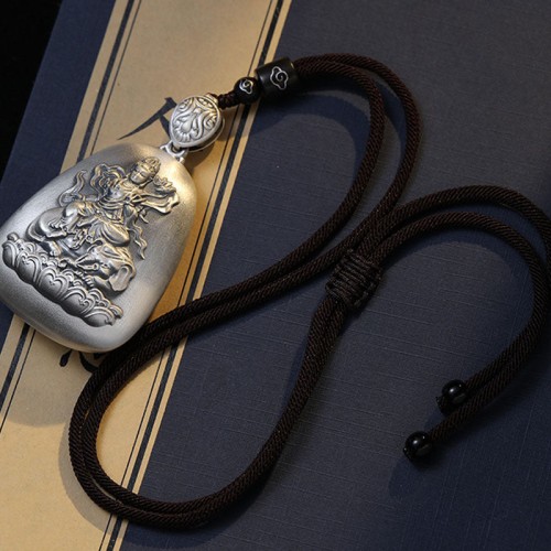 999 Silver Zodiac Natal Buddha Heart Sutra Necklace 999 Silver Zodiac Natal Buddha Heart Sutra Necklace