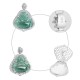 925 Sterling Silver Laughing Buddha Jade Luck Necklace Pendant