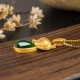 Green Chalcedony Fox Courage Necklace Pendant Green Chalcedony Fox Courage Necklace Pendant