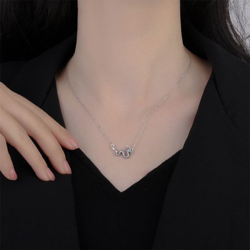 925 Sterling Silver Dragon Protection Necklace 925 Sterling Silver Dragon Protection Necklace