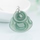 925 Sterling Silver Laughing Buddha Jade Protection Necklace