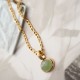 Oval Turquoise Strength Titanium Steel Pendant