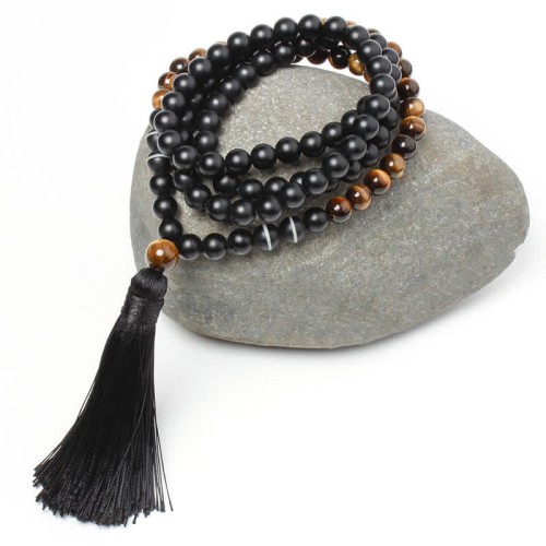 Black Onyx Tiger Eye Fortune Necklace Pendant Black Onyx Tiger Eye Fortune Necklace Pendant