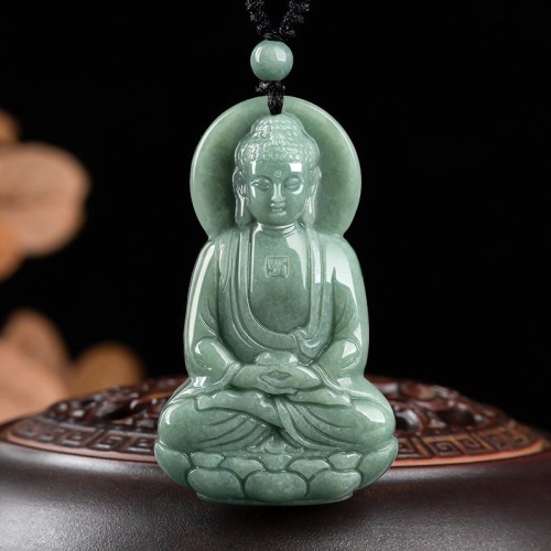Amitabha Buddha Jade Amulet Necklace Pendant Amitabha Buddha Jade Amulet Necklace Pendant