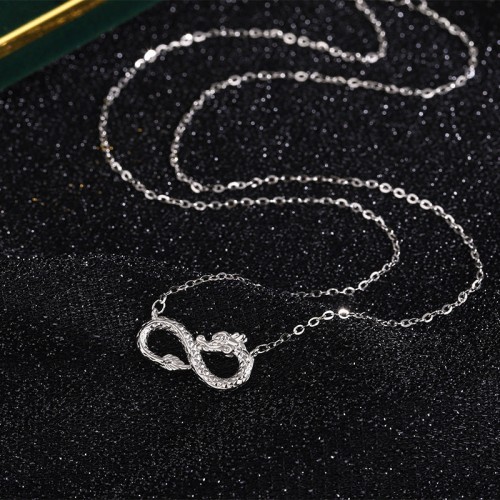 Sterling Silver Year of the Dragon Endless Knot Necklace Sterling Silver Year of the Dragon Endless Knot Necklace