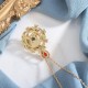 Cyan Jade Red Crystal Luck Necklace Cyan Jade Red Crystal Luck Necklace