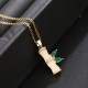 18K Gold Plated Chalcedony Bamboo Rhinestone Necklace 18K Gold Plated Chalcedony Bamboo Rhinestone Necklace