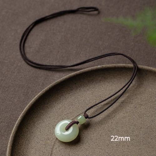 Round Jade Peace Buckle Luck Necklace Round Jade Peace Buckle Luck Necklace