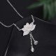 Sterling Silver Lotus Flower Enlightenment Necklace Pendant