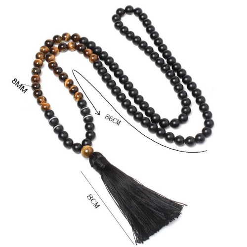 Black Onyx Tiger Eye Fortune Necklace Pendant Black Onyx Tiger Eye Fortune Necklace Pendant