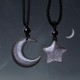 Natural Silver Sheen Obsidian Crescent Moon Protection Necklace