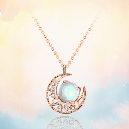 925 Silver Moonstone Love Necklace Pendant 925 Silver Moonstone Love Necklace Pendant