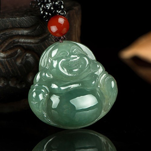 Laughing Buddha Jade Abundance Pendant