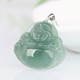 925 Sterling Silver Laughing Buddha Jade Protection Necklace