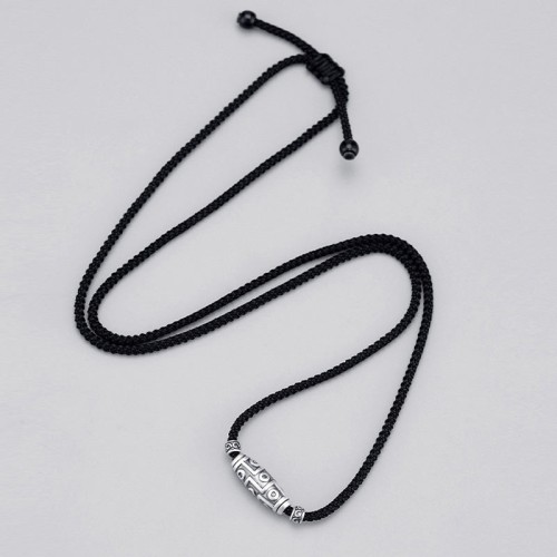 999 Silver Nine-Eye Dzi Bead Protection Necklace 999 Silver Nine-Eye Dzi Bead Protection Necklace