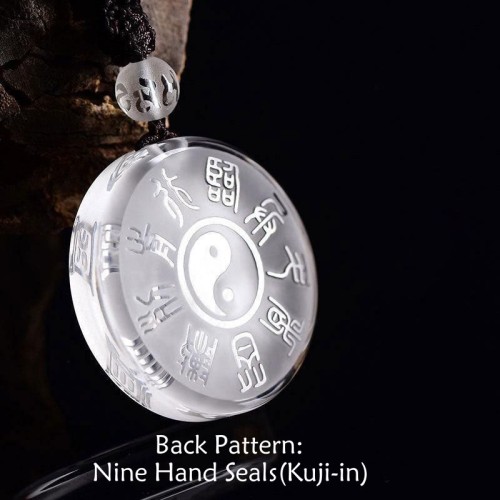 Taoism Five Sacred Mountains Yin Yang Liuli Crystal Balance Necklace