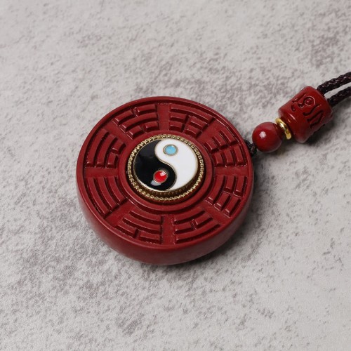 Cinnabar Bagua Rotatable Evil Spirits Protection Pendant Cinnabar Bagua Rotatable Evil Spirits Protection Pendant