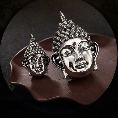 925 Sterling Silver Buddha Head Compassion Necklace 925 Sterling Silver Buddha Head Compassion Necklace