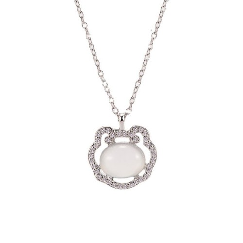 Chalcedony Lock of Good Wishes Necklace Chalcedony Lock of Good Wishes Necklace