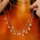 Vintage 14K Gold Plated Pearl Healing Multilayer Necklace