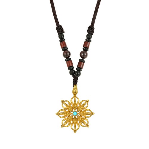 Tibetan Sterling Silver Dorje Vajra Turquoise Power Necklace Tibetan Sterling Silver Dorje Vajra Turquoise Power Necklace