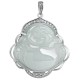 925 Sterling Silver Laughing Buddha Jade Necklace