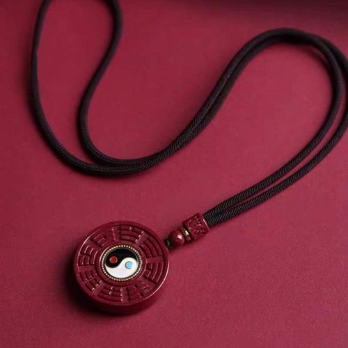 Cinnabar Bagua Rotatable Evil Spirits Protection Pendant Cinnabar Bagua Rotatable Evil Spirits Protection Pendant