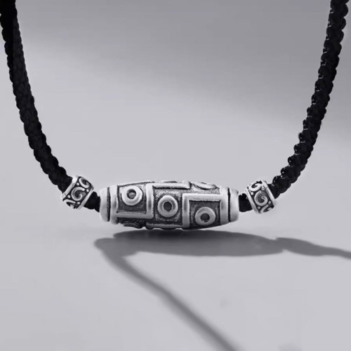 999 Silver Nine-Eye Dzi Bead Protection Necklace 999 Silver Nine-Eye Dzi Bead Protection Necklace
