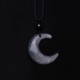 Silver Sheen Obsidian Crescent Moon Couple Necklace Pendant Silver Sheen Obsidian Crescent Moon Couple Necklace Pendant
