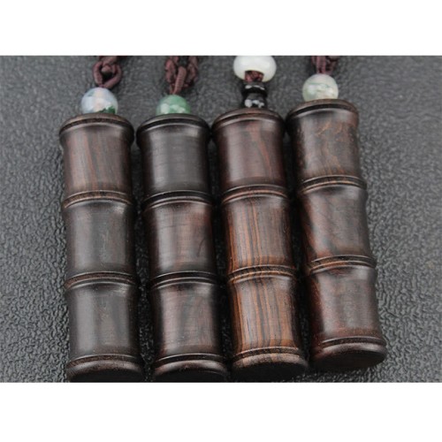 Ebony Bamboo Pattern Ghau Prayer Box Necklace Pendant Ebony Bamboo Pattern Ghau Prayer Box Necklace Pendant