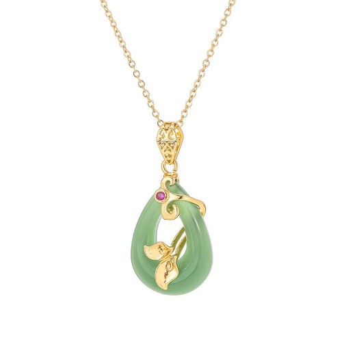 Jade Oval Blessing Fortune Necklace Jade Oval Blessing Fortune Necklace