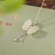 925 Sterling Silver Hetian White Jade Butterfly Blessing Necklace 925 Sterling Silver Hetian White Jade Butterfly Blessing Necklace